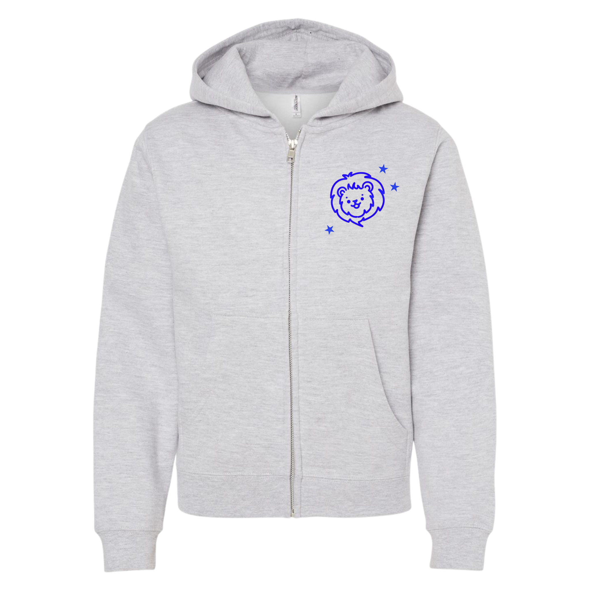 Kids Marengo Lion Grey Zip-Up Hoodie
